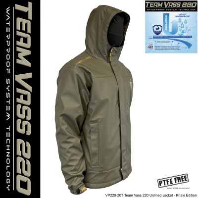 Team Vass 220 Unlined Jacket - Waterproof - Khaki Edition Team Vass 220 Unlined Jacket - Waterproof - Khaki Edition